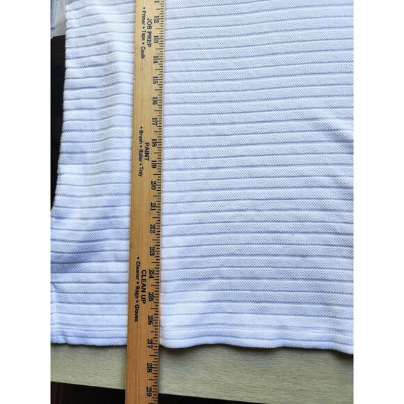 TOP/BLOUSE-TALBOTS-White-Cotton-Long Length-Long Sleeves-Knit-Tie at Neck-Large - Picture 11 of 14